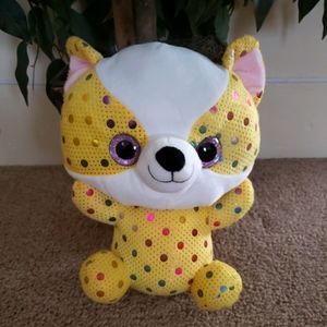 Goffa Cat Plush Stuffed Animal Yellow Multi-Color Polka Dot